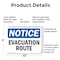 Signmission Evacuation Route, 10 in W x Rectangle, Plastic OS-2PACK-NS-P-710-L-12193 - alternate 2